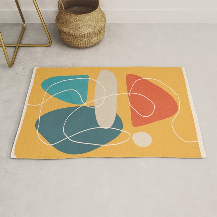Minimal Colorful Abstract Shapes 3 Rug Gallery Image 1