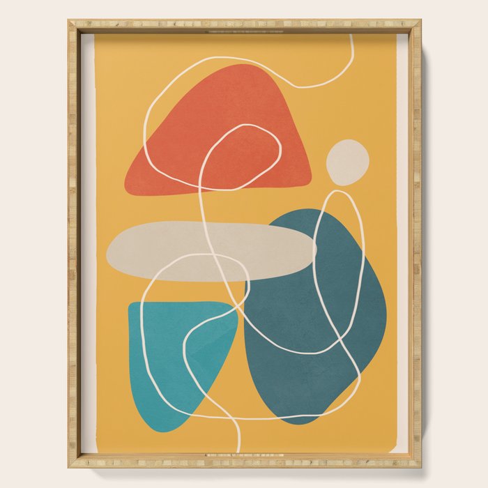 Minimal Colorful Abstract Shapes 3 Serving Tray Gallery Image 1