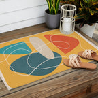 Minimal Colorful Abstract Shapes 3 Outdoor Rug Gallery Image 2