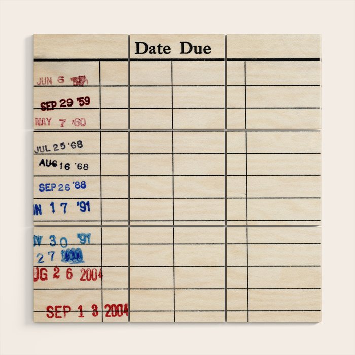 Date Due #2 - Retro Photograph Wood Wall Art Gallery Image 1