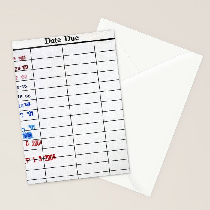 Date Due #2 - Retro Photograph Stationery Card Gallery Image 2