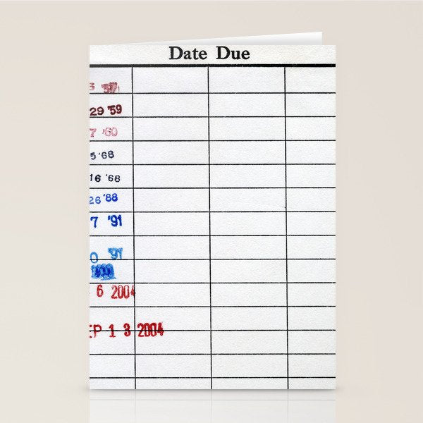Date Due #2 - Retro Photograph Stationery Card Gallery Image 2