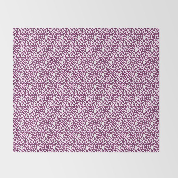 dahlia: purple floral pattern Throw Blanket Gallery Image 2