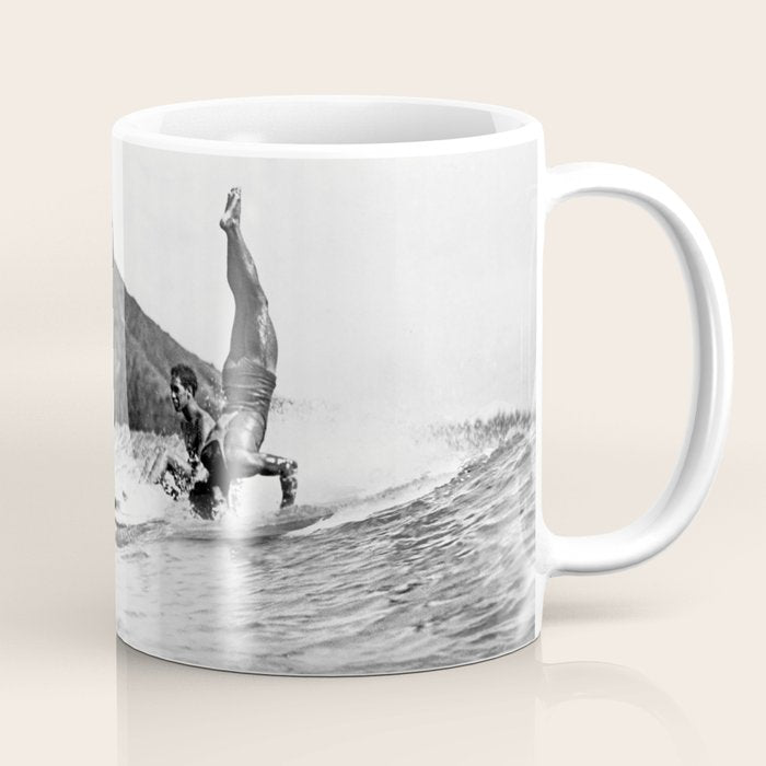 Surfing Diamond Head, Hawaii Coffee Mug Gallery Image 1