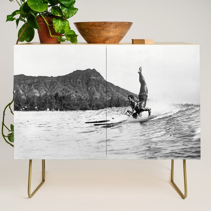 Surfing Diamond Head, Hawaii Credenza Gallery Image 1