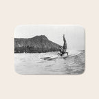 Surfing Diamond Head, Hawaii Bath Mat Gallery Image 1