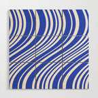  Wavy Stripes XXXIV - Bright Blue Wood Wall Art Gallery Image 1