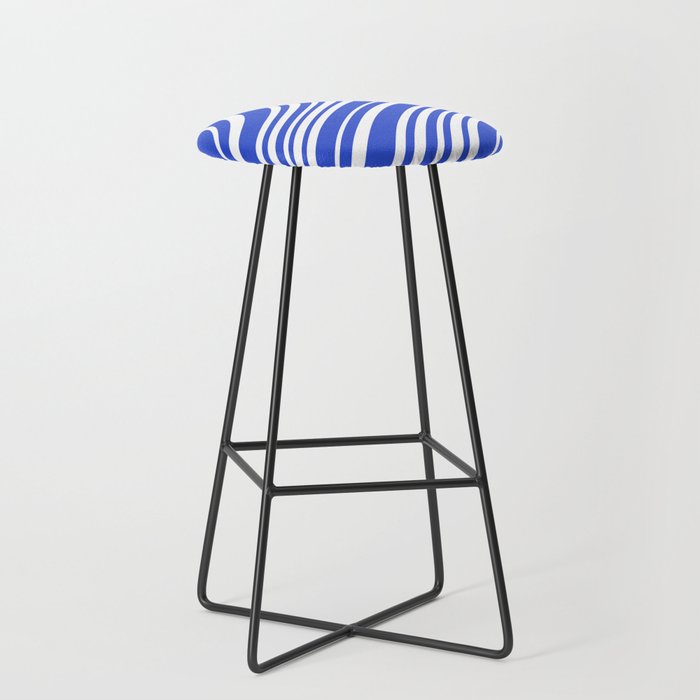  Wavy Stripes XXXIV - Bright Blue Stool Gallery Image 1