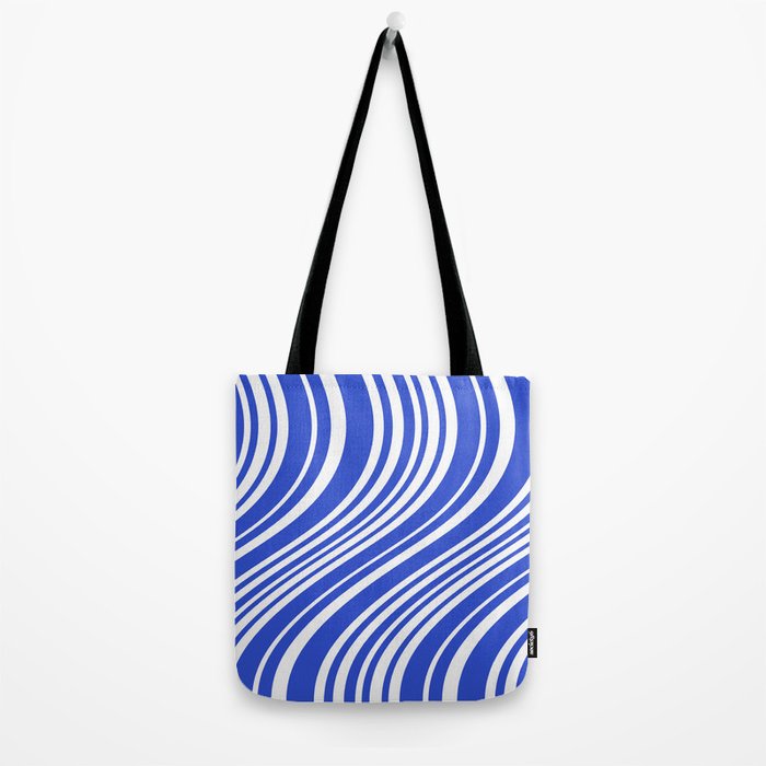  Wavy Stripes XXXIV - Bright Blue Tote Bag Gallery Image 2