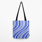  Wavy Stripes XXXIV - Bright Blue Tote Bag Gallery Image 2