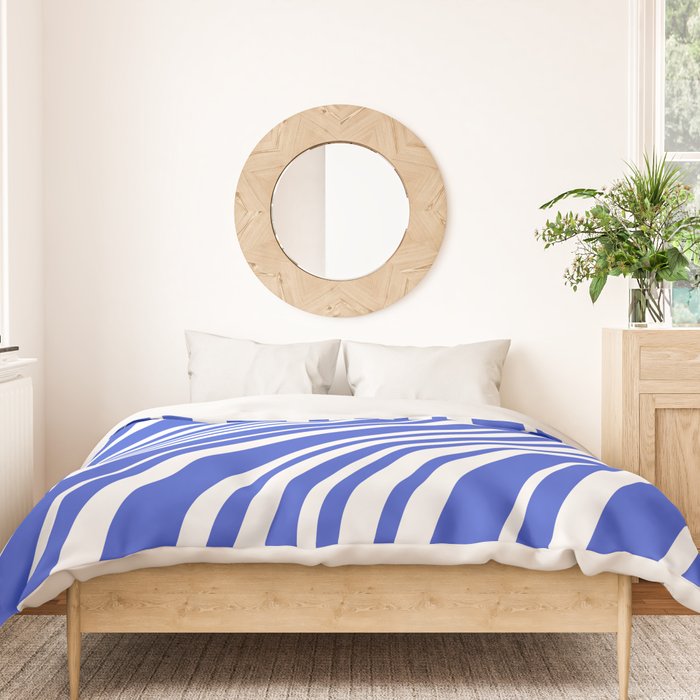  Wavy Stripes XXXIV - Bright Blue Duvet Cover Gallery Image 3