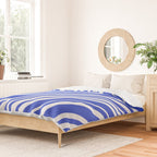  Wavy Stripes XXXIV - Bright Blue Duvet Cover Gallery Image 2