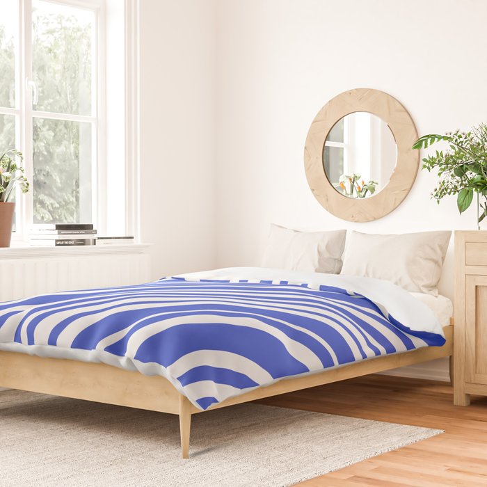 Wavy Stripes XXXIV - Bright Blue Duvet Cover Gallery Image 2