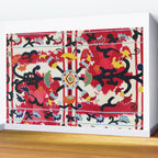 Ikat Suzani  Antique Uzbekistan Tribal Wedding Bedsheet Print Wall Mural Gallery Image 2