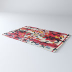 Ikat Suzani  Antique Uzbekistan Tribal Wedding Bedsheet Print Rug Gallery Image 3