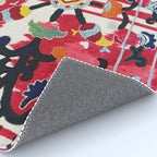 Ikat Suzani  Antique Uzbekistan Tribal Wedding Bedsheet Print Rug Gallery Image 4