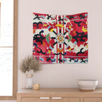 Ikat Suzani  Antique Uzbekistan Tribal Wedding Bedsheet Print Wall Tapestry Gallery Image 2