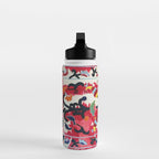 Ikat Suzani  Antique Uzbekistan Tribal Wedding Bedsheet Print Water Bottle Gallery Image 3