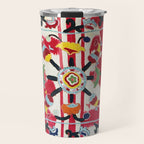 Ikat Suzani  Antique Uzbekistan Tribal Wedding Bedsheet Print Travel Mug Gallery Image 1