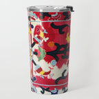 Ikat Suzani  Antique Uzbekistan Tribal Wedding Bedsheet Print Travel Mug Gallery Image 2