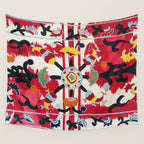 Ikat Suzani  Antique Uzbekistan Tribal Wedding Bedsheet Print Wall Tapestry Gallery Image 4