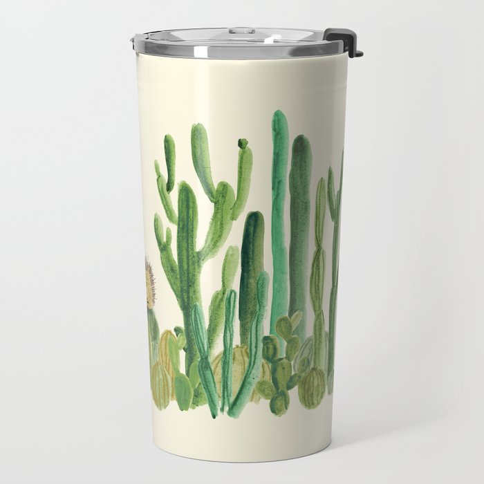 In my happy place - hedgehog meditating in cactus jungle Travel Mug Gallery Image 2