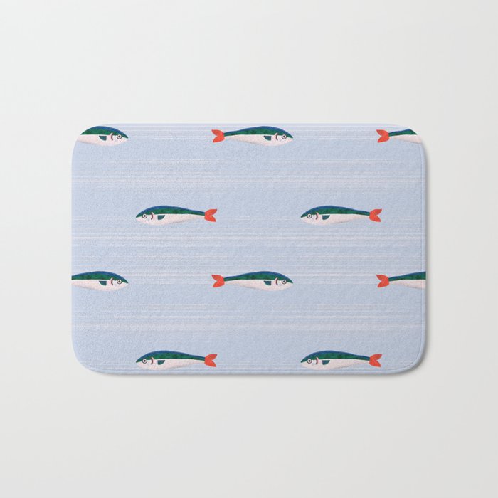 Sardines In The Sea Pattern Bath Mat Gallery Image 1