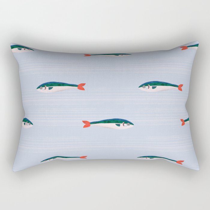 Sardines In The Sea Pattern Rectangular Pillow Gallery Image 1
