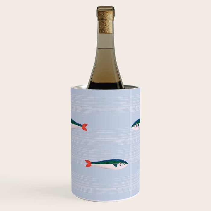 Sardines In The Sea Pattern Wine Chiller Gallery Image 1