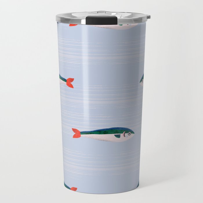 Sardines In The Sea Pattern Travel Mug Gallery Image 1