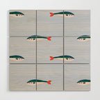 Sardines In The Sea Pattern Wood Wall Art Gallery Image 1