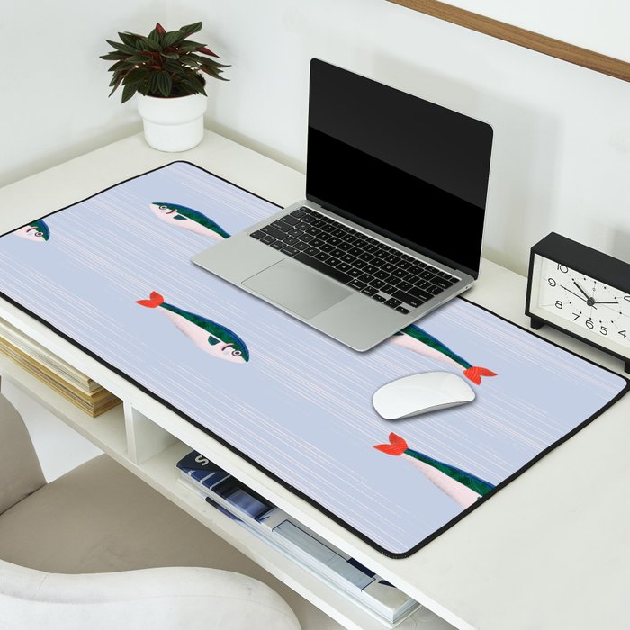 Sardines In The Sea Pattern Desk Mat Gallery Image 2