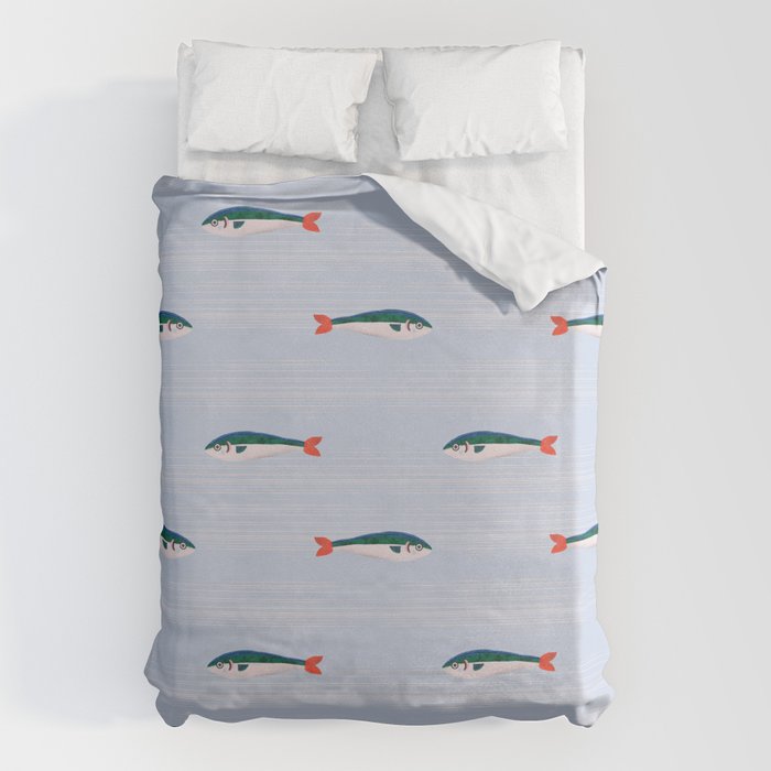 Sardines In The Sea Pattern Duvet Cover Gallery Image 6