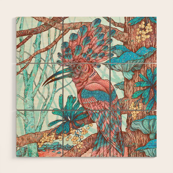 River Hoopoe Wood Wall Art Gallery Image 1