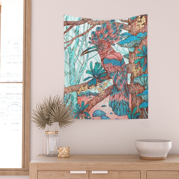 River Hoopoe Wall Tapestry Gallery Image 2