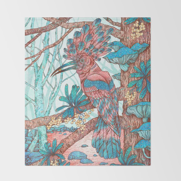 River Hoopoe Throw Blanket Gallery Image 2