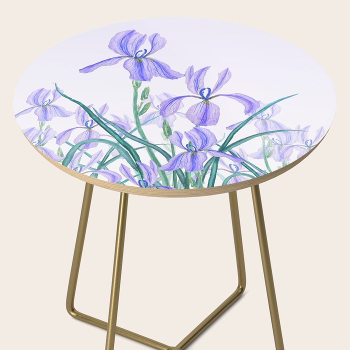 purple iris watercolor Side Table Gallery Image 2