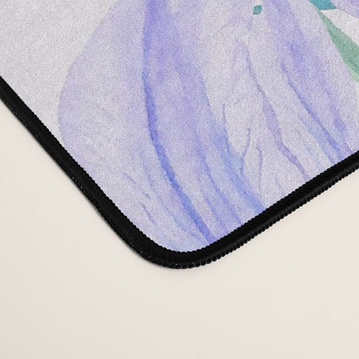 purple iris watercolor Desk Mat Gallery Image 4