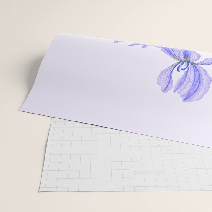 purple iris watercolor Wrapping Paper Gallery Image 2