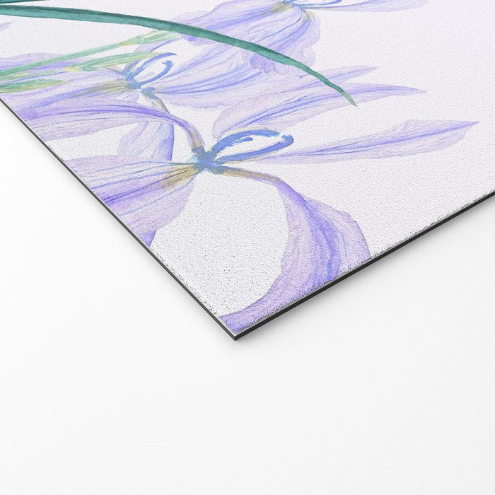 purple iris watercolor Welcome Mat Gallery Image 2