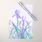 purple iris watercolor Wrapping Paper Gallery Image 1