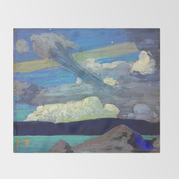 Tom Thomson Clouds ("The Zeppelins") 1915 Canadian Landscape Artist Throw Blanket Gallery Image 2