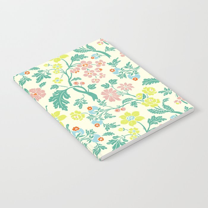 Classic Chinese-Inspired Pastel Floral Pattern Notebook Gallery Image 1