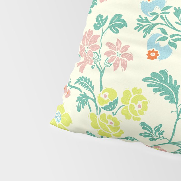 Classic Chinese-Inspired Pastel Floral Pattern Pillow Sham Gallery Image 4