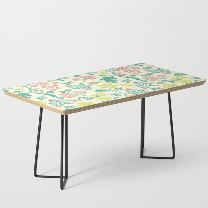 Classic Chinese-Inspired Pastel Floral Pattern Coffee Table Gallery Image 1