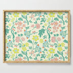 Classic Chinese-Inspired Pastel Floral Pattern Serving Tray Gallery Image 1