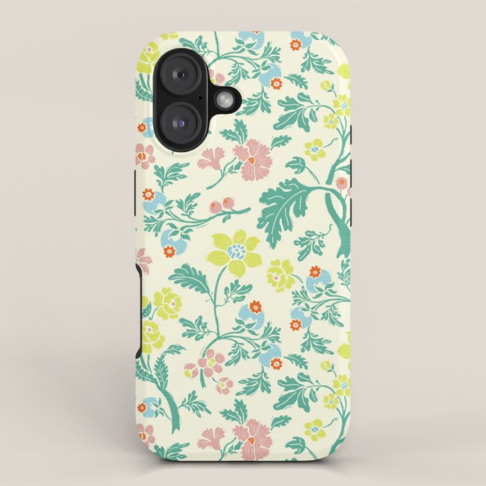 Classic Chinese-Inspired Pastel Floral Pattern iPhone Case Gallery Image 1