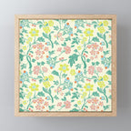 Classic Chinese-Inspired Pastel Floral Pattern Mini Art Print Gallery Image 1