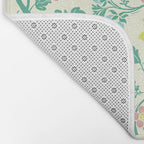 Classic Chinese-Inspired Pastel Floral Pattern Bath Mat Gallery Image 2