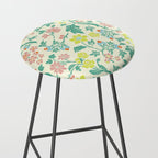 Classic Chinese-Inspired Pastel Floral Pattern Stool Gallery Image 2